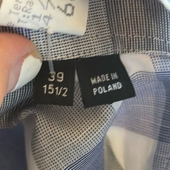 Hugo Boss Mens Slim Fit Long Sleeve Button Up Shirt Size 15 1/2 39 Purple Gray - Picture 7 of 9